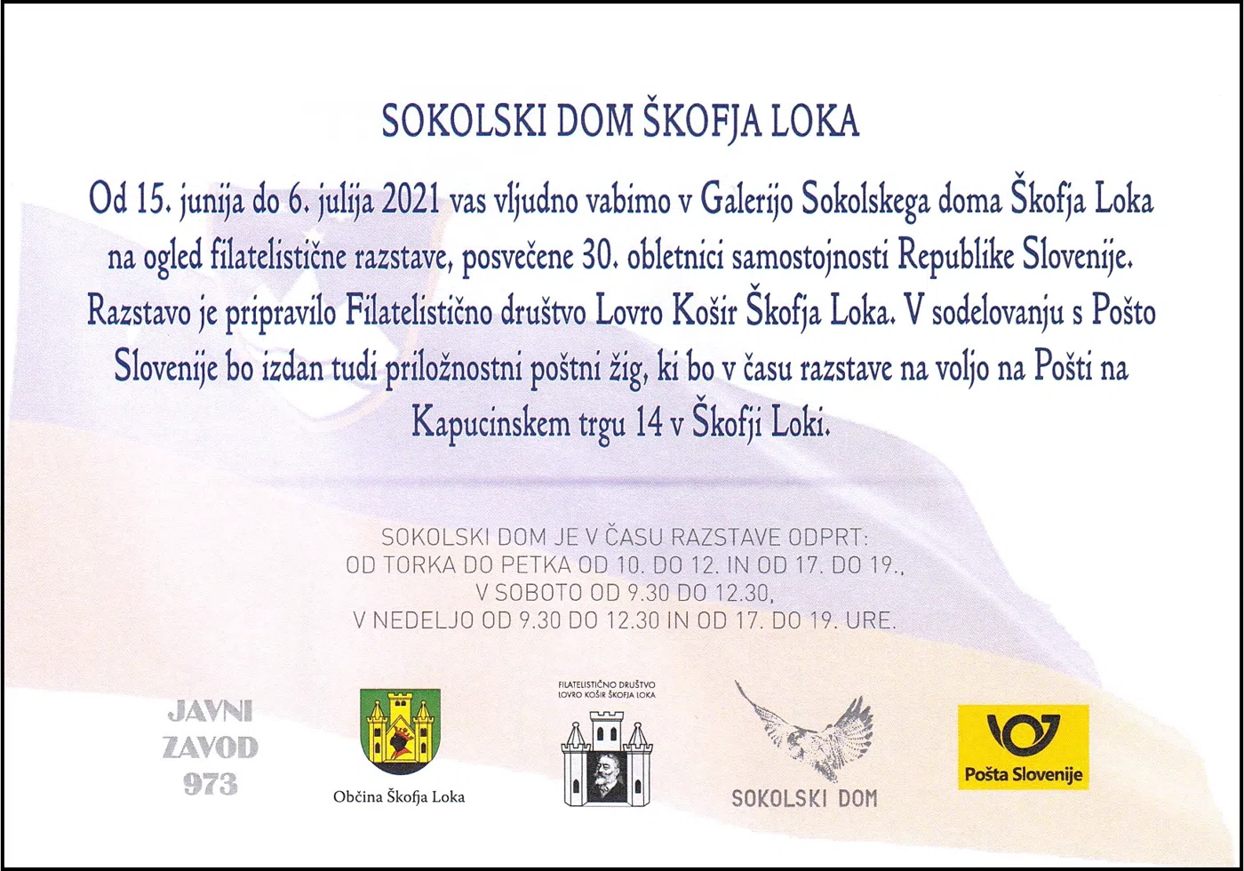 FILATELISTIČNA RAZSTAVA 30 LET SAMOSTOJNOSTI REPUBLIKE SLOVENIJE